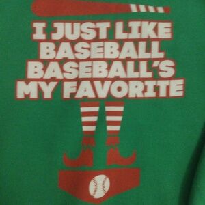 Chalktalk Sports Hoodie Sweatshirt Baseball My Favorite Youth Small Green Red